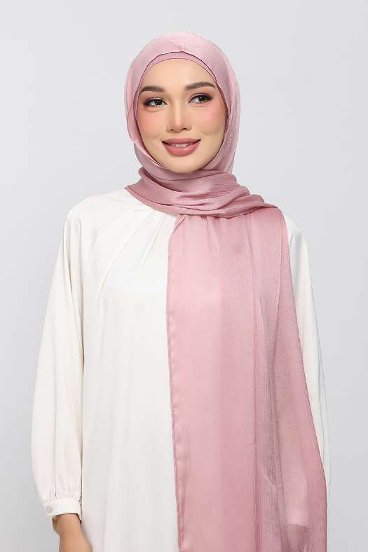 Blush Pink - Plain Crinkled Satin