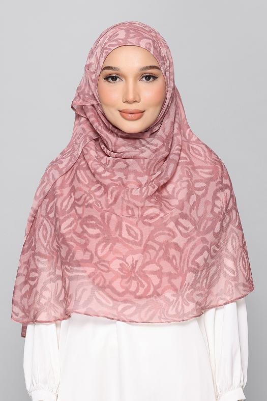 Blushwood Leaf - Printed Plus Crinkled Chiffon