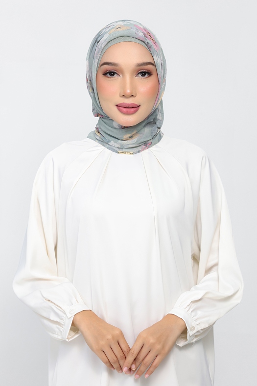 Cottage Sage - Printed Plus Crinkled Chiffon