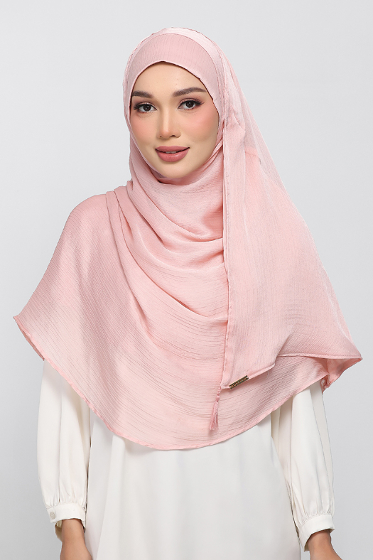 Dusty Rose - Plain Crinkled Satin