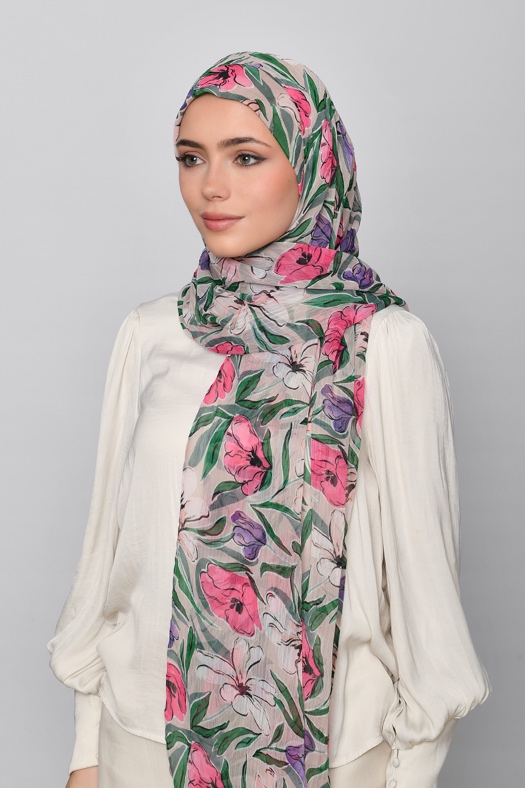 Fiorella - Printed Crinkled Chiffon