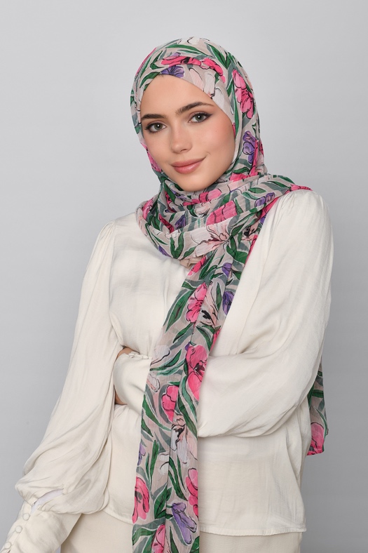 Fiorella - Printed Crinkled Chiffon