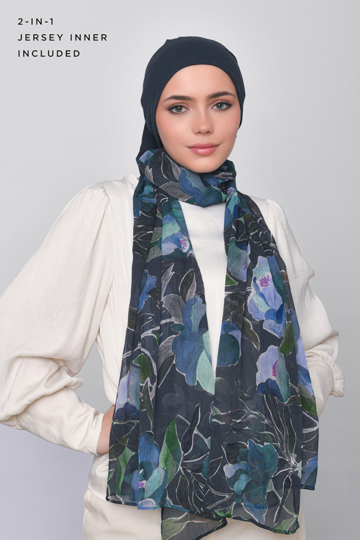 Megaflora - Printed Crinkled Chiffon