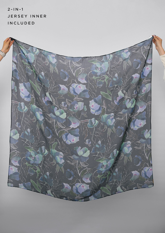 Megaflora - Printed Crinkled Chiffon