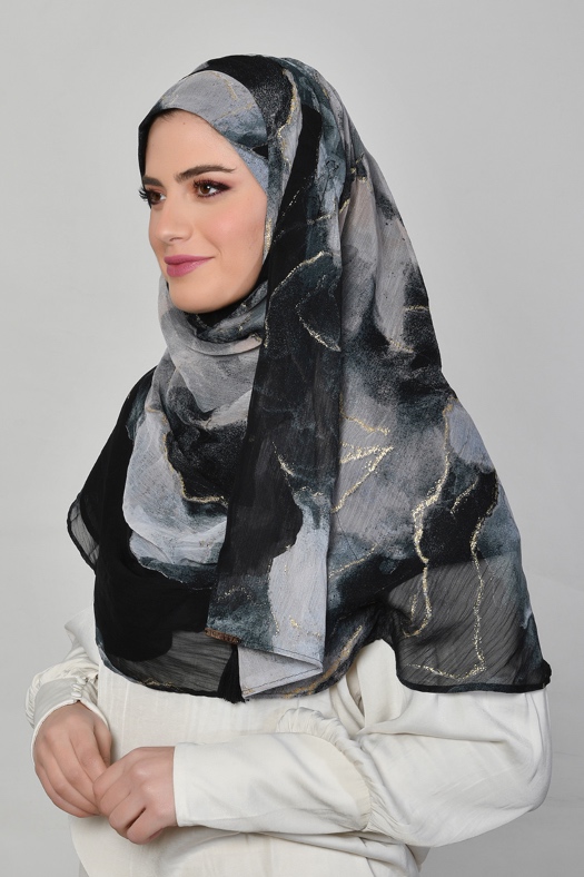 Big Bang - Printed Crinkled Chiffon