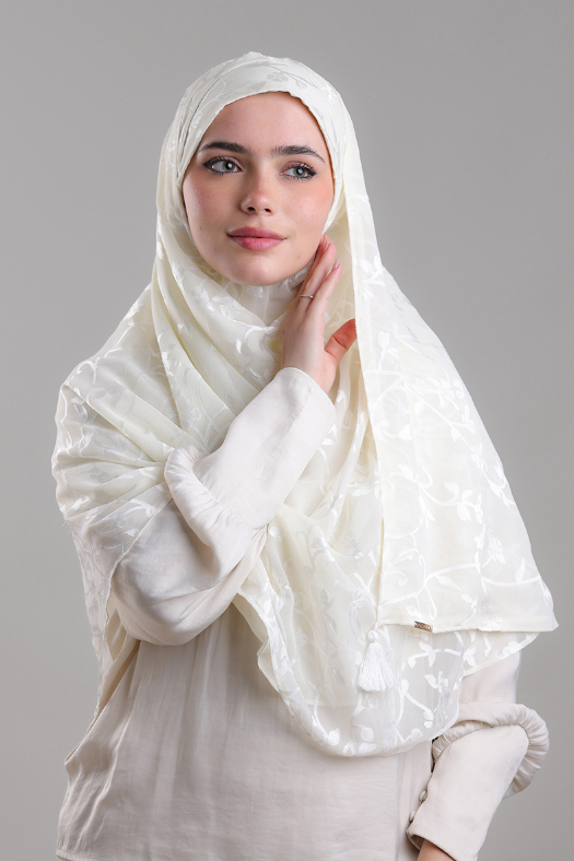 Sheikh Zayed OffWhite - Premium Plain Brasso Georgette