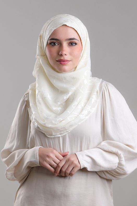 Sheikh Zayed OffWhite - Premium Plain Brasso Georgette