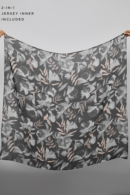 Sterling Camelia - Printed Crinkled Chiffon