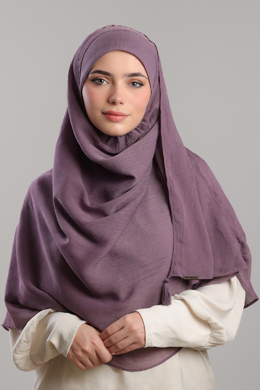 Vintage Plum - Plain Crinkle Chiffon