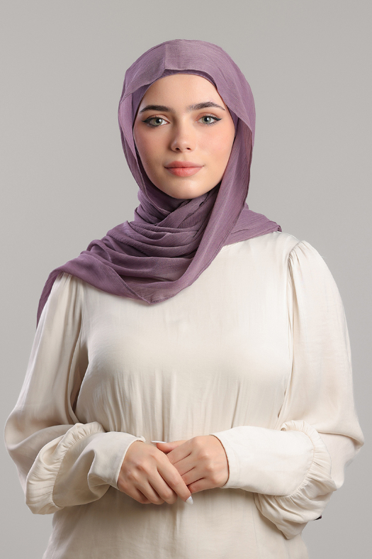 Vintage Plum - Plain Crinkle Chiffon