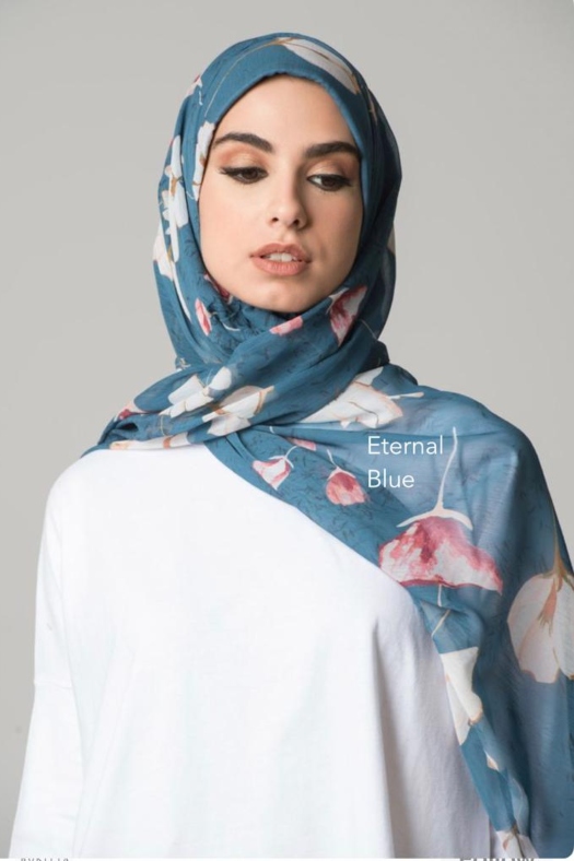 Eternal Blue – Printed HD Smooth Chiffon