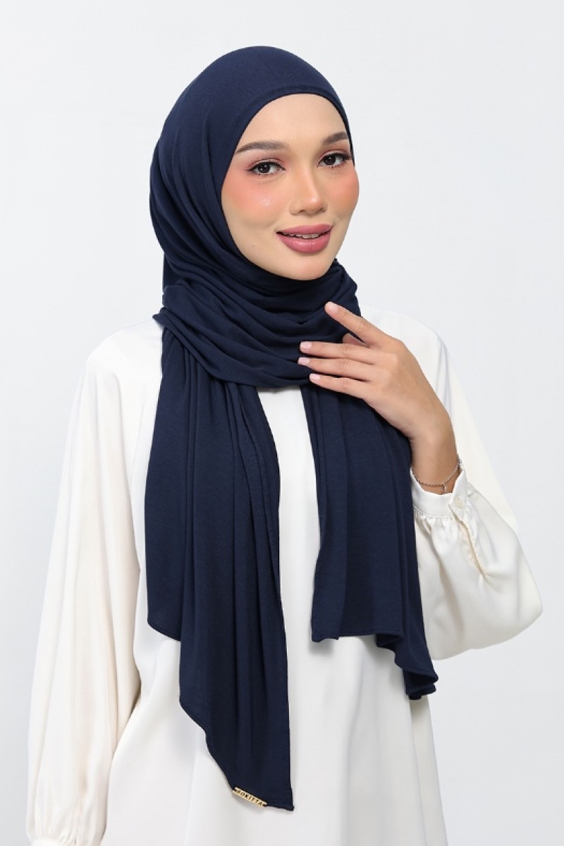 Navy - Plain Micromodal Jersey