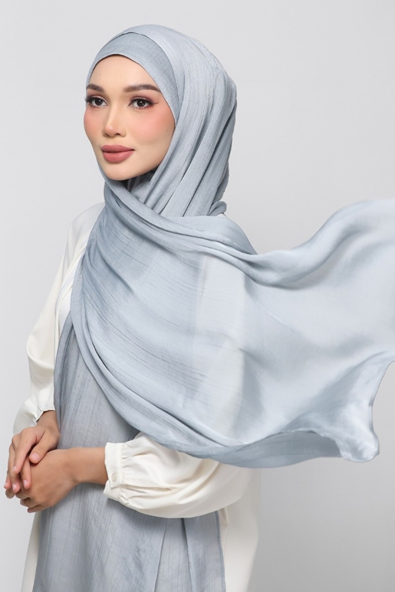 Platinum - Plain Crinkled Satin Chiffon
