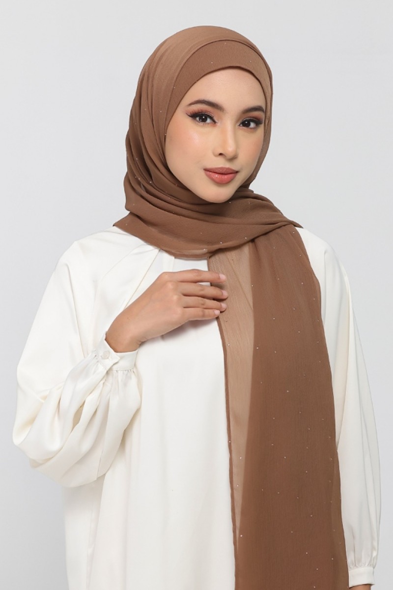 Clay - Plain Crinkled Chiffon Crystals