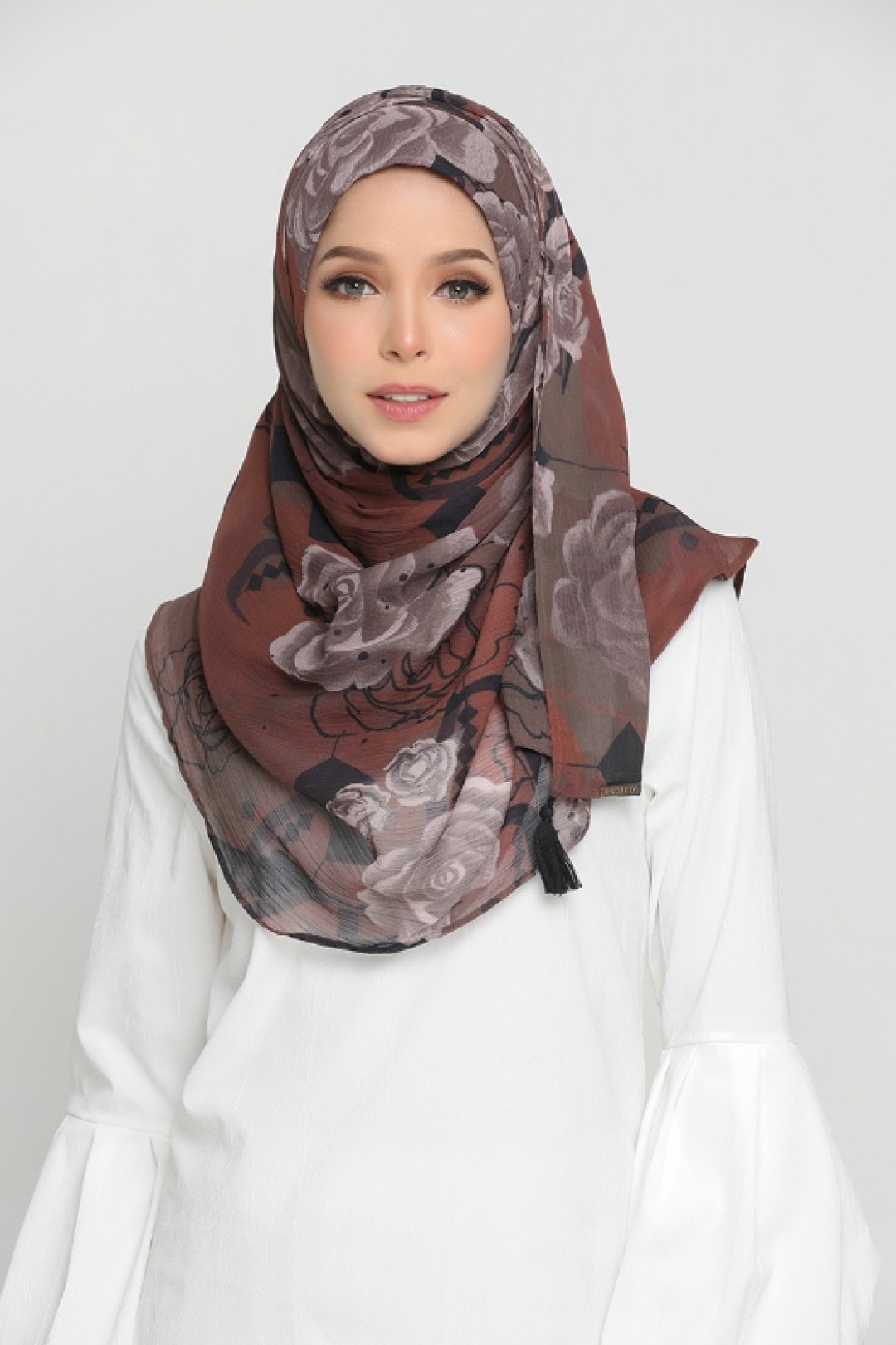 Canyon Rose - Printed Crinkled Chiffon