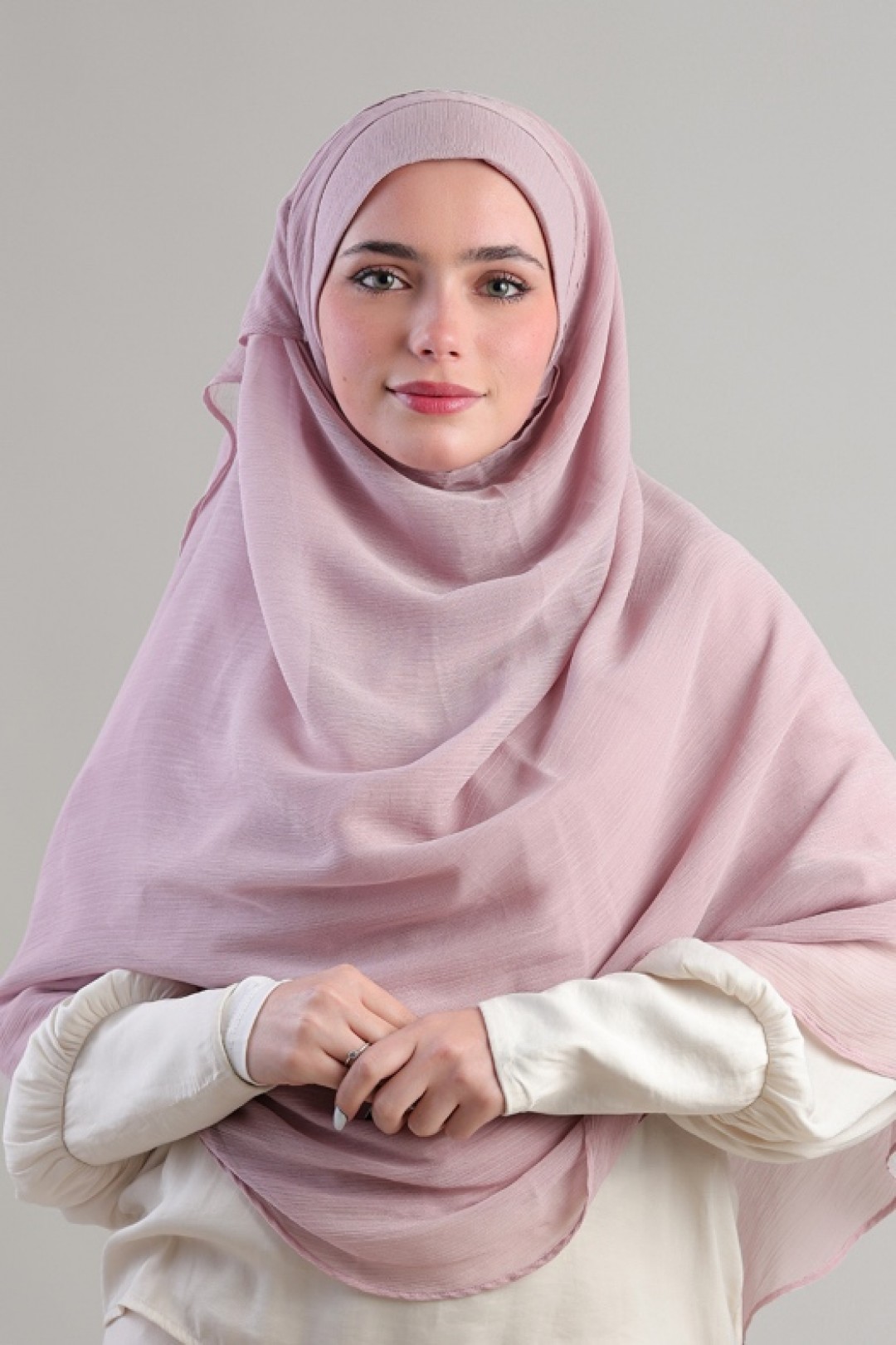 Light Mauve - Plain Crinkled Chiffon