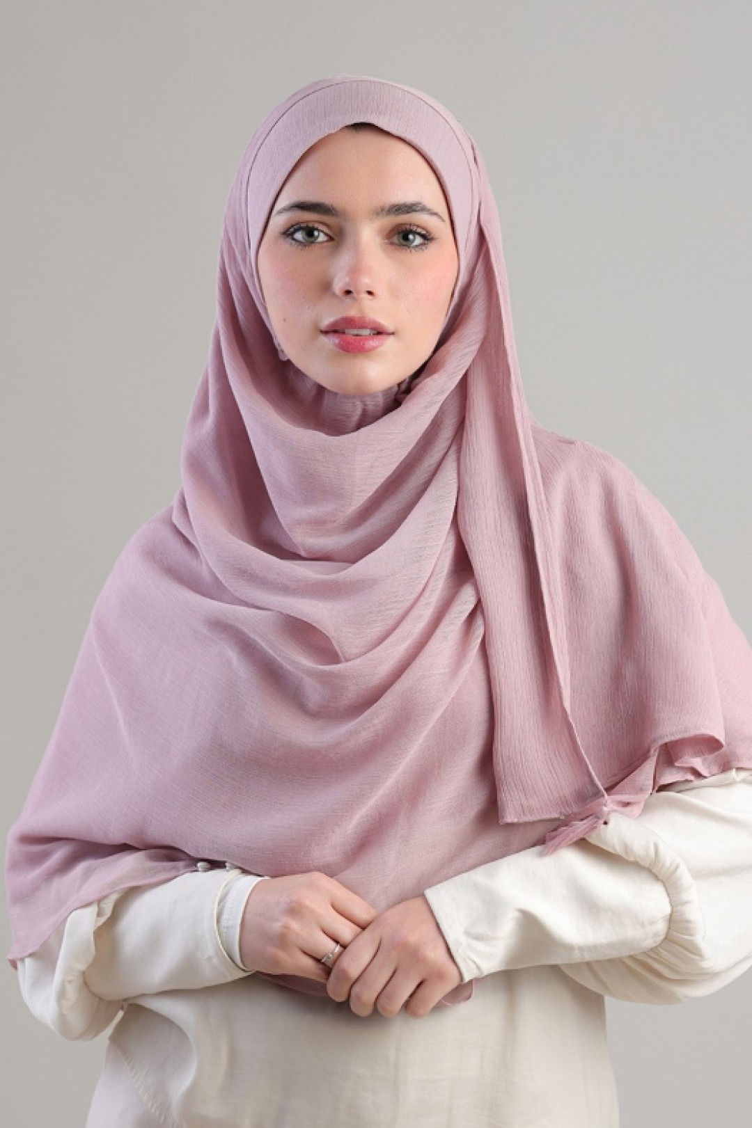Light Mauve - Plain Crinkled Chiffon