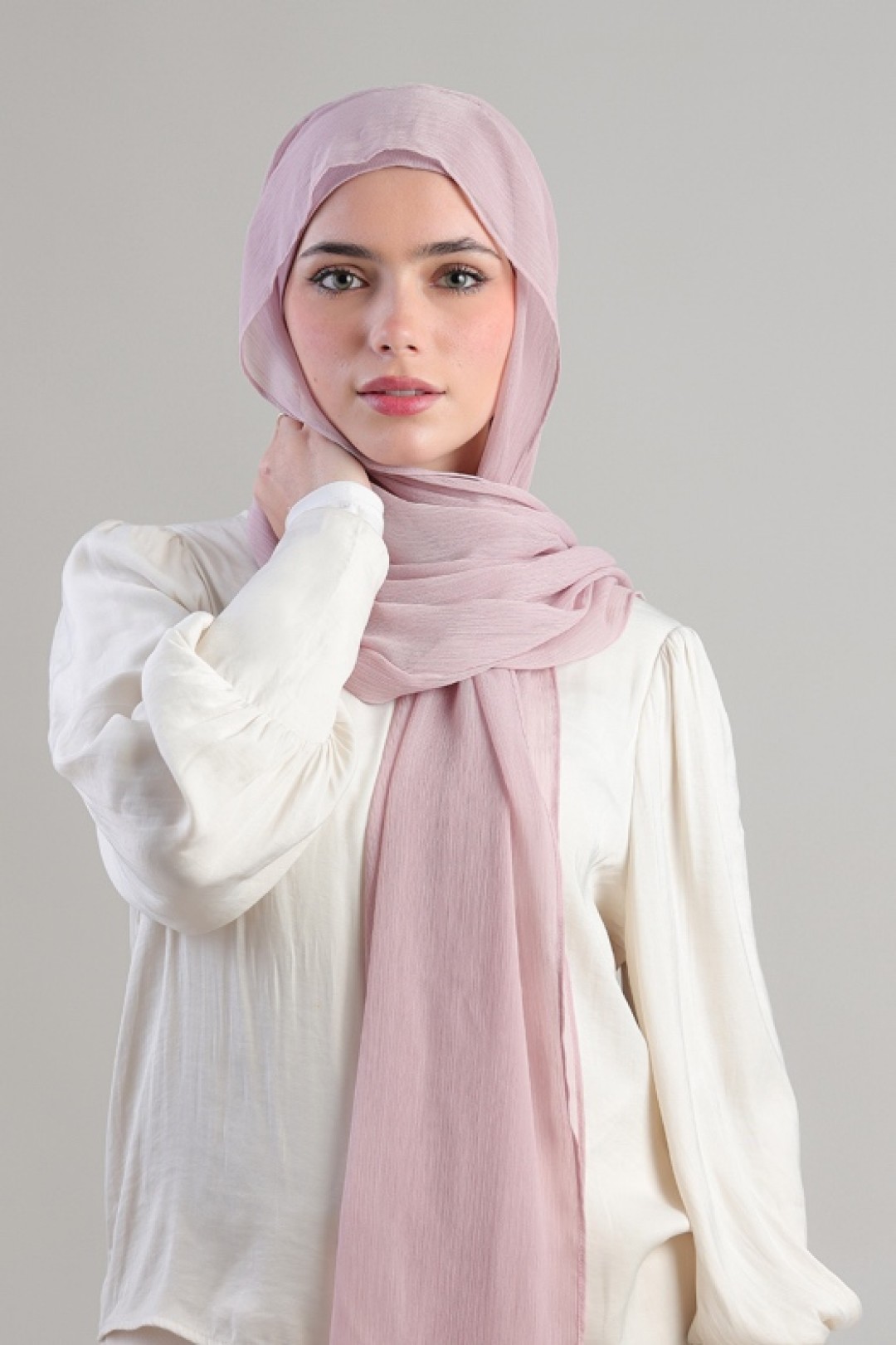 Light Mauve - Plain Crinkled Chiffon