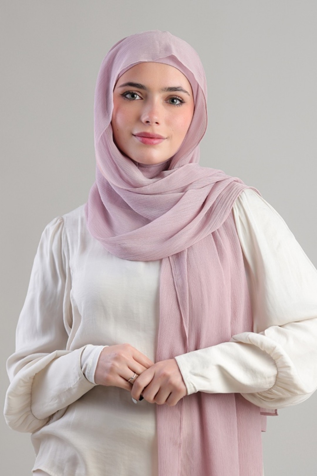 Light Mauve - Plain Crinkled Chiffon