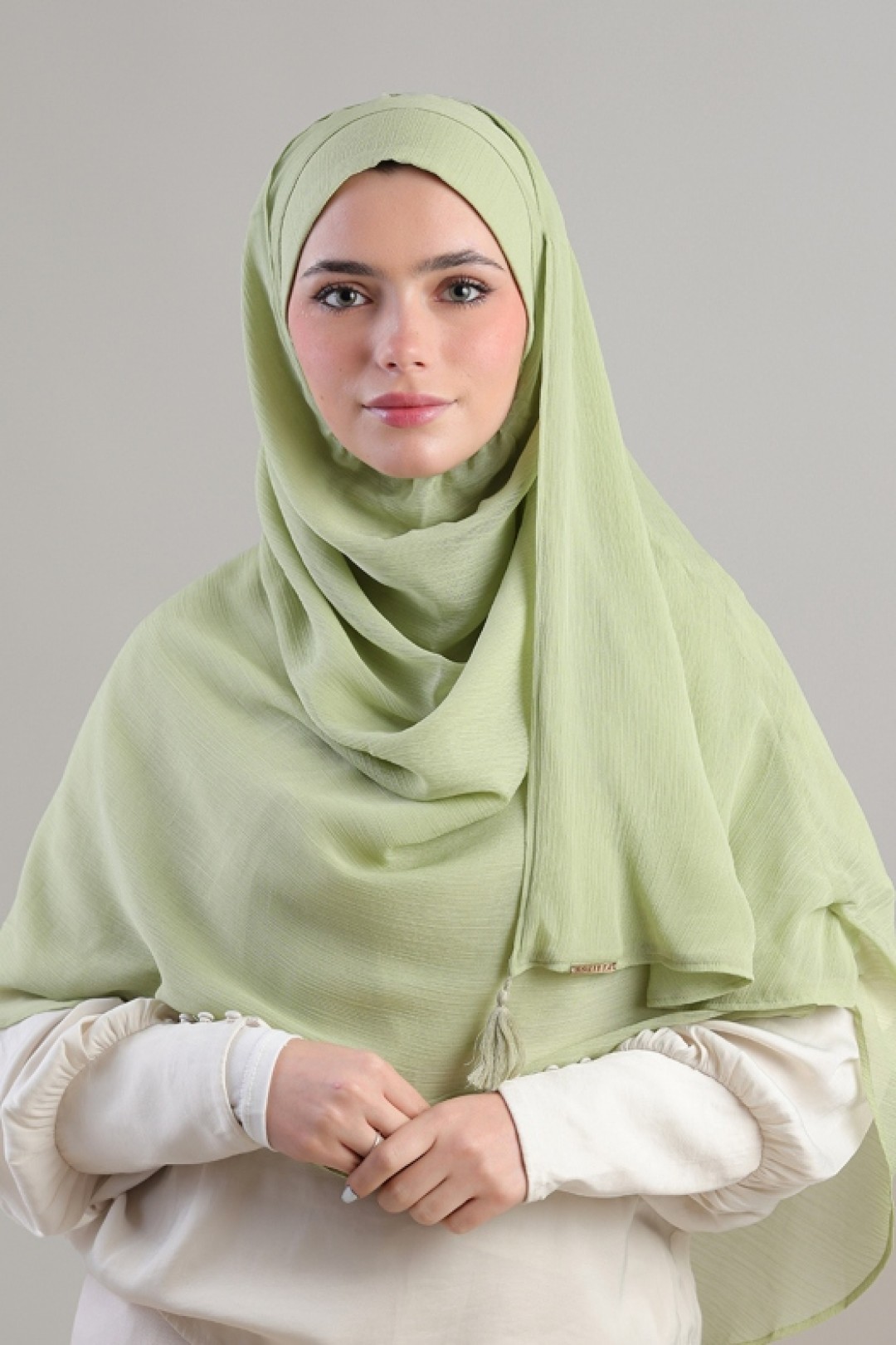 Lime Green - Plain Crinkled Chiffon