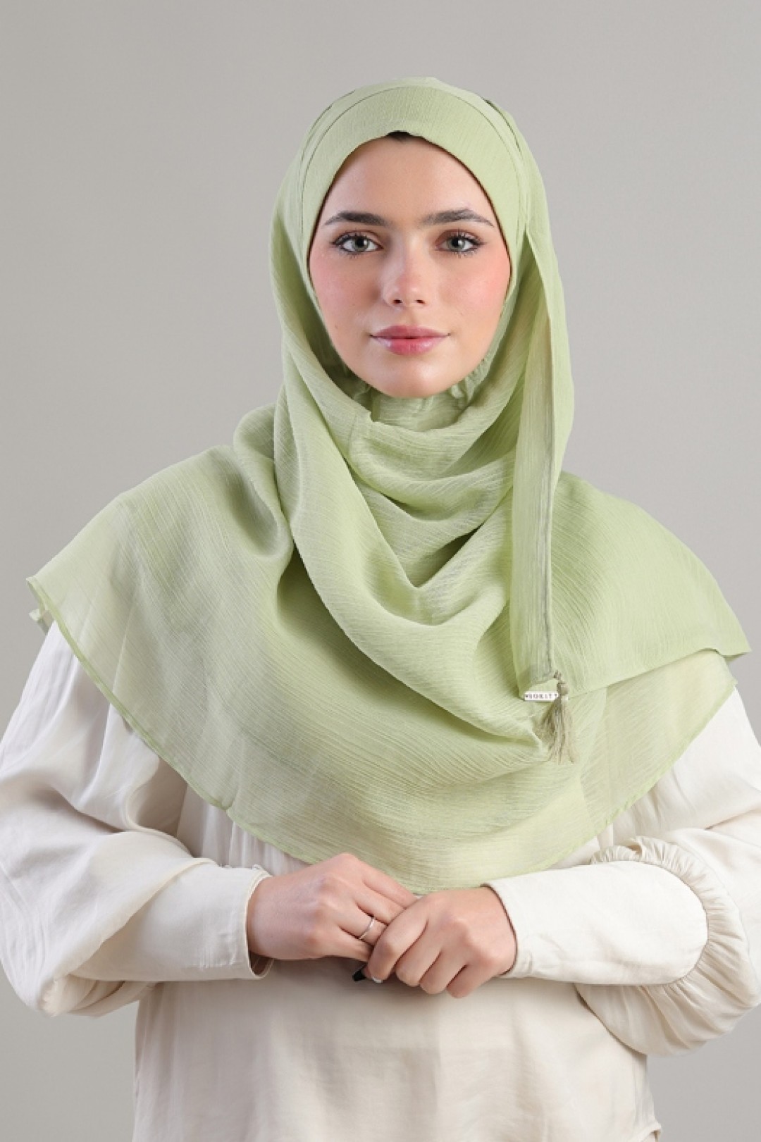 Lime Green - Plain Crinkled Chiffon