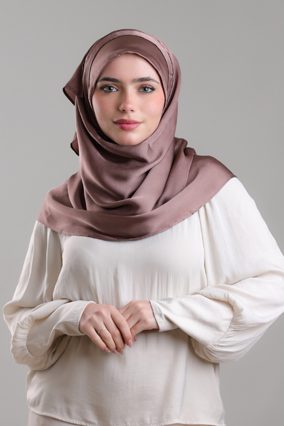 Deep Taupe - Plain Matte Satin