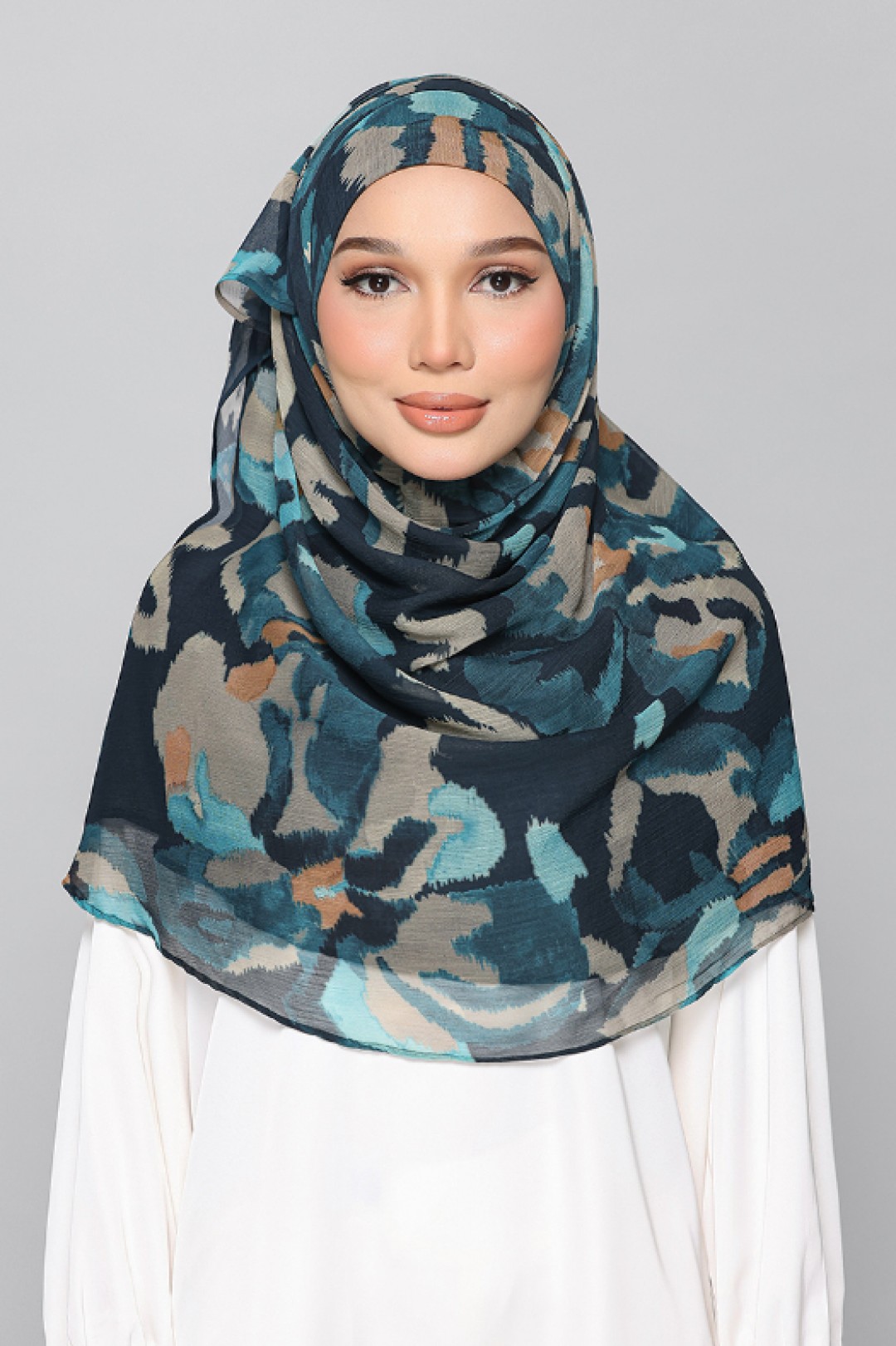 Emerald Camouflage - Printed Plus Crinkled Chiffon