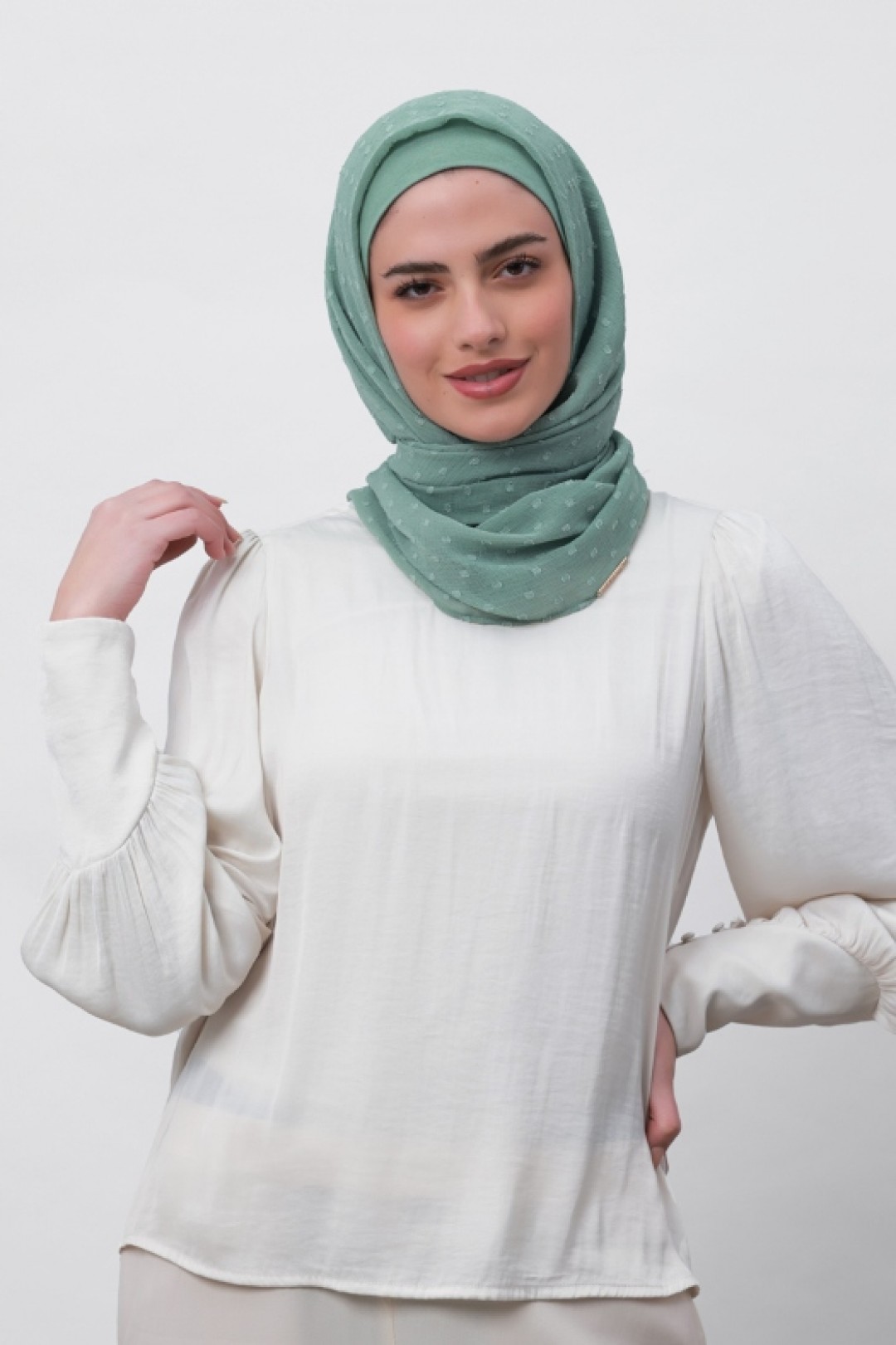 Sage Green - Mosaic Butti Chiffon
