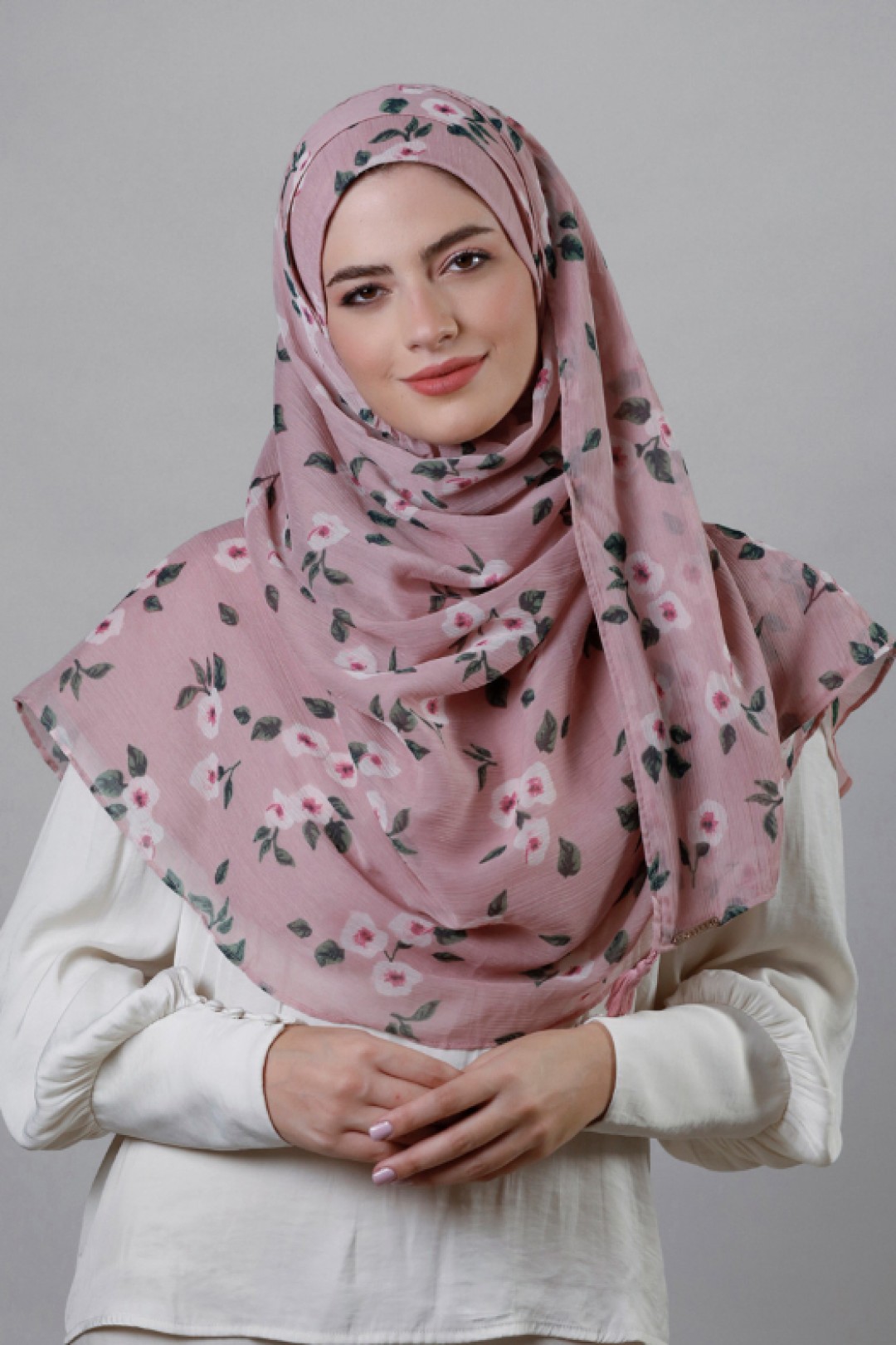 Rose Blooms - Crinkled Chiffon - Face Mask