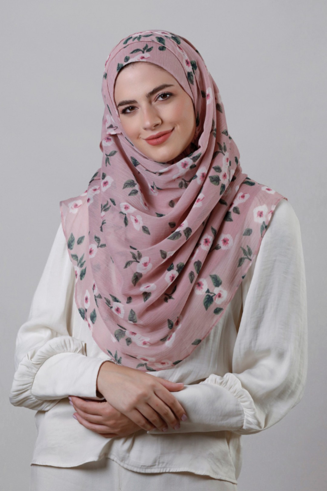 Rose Blooms - Crinkled Chiffon - Face Mask