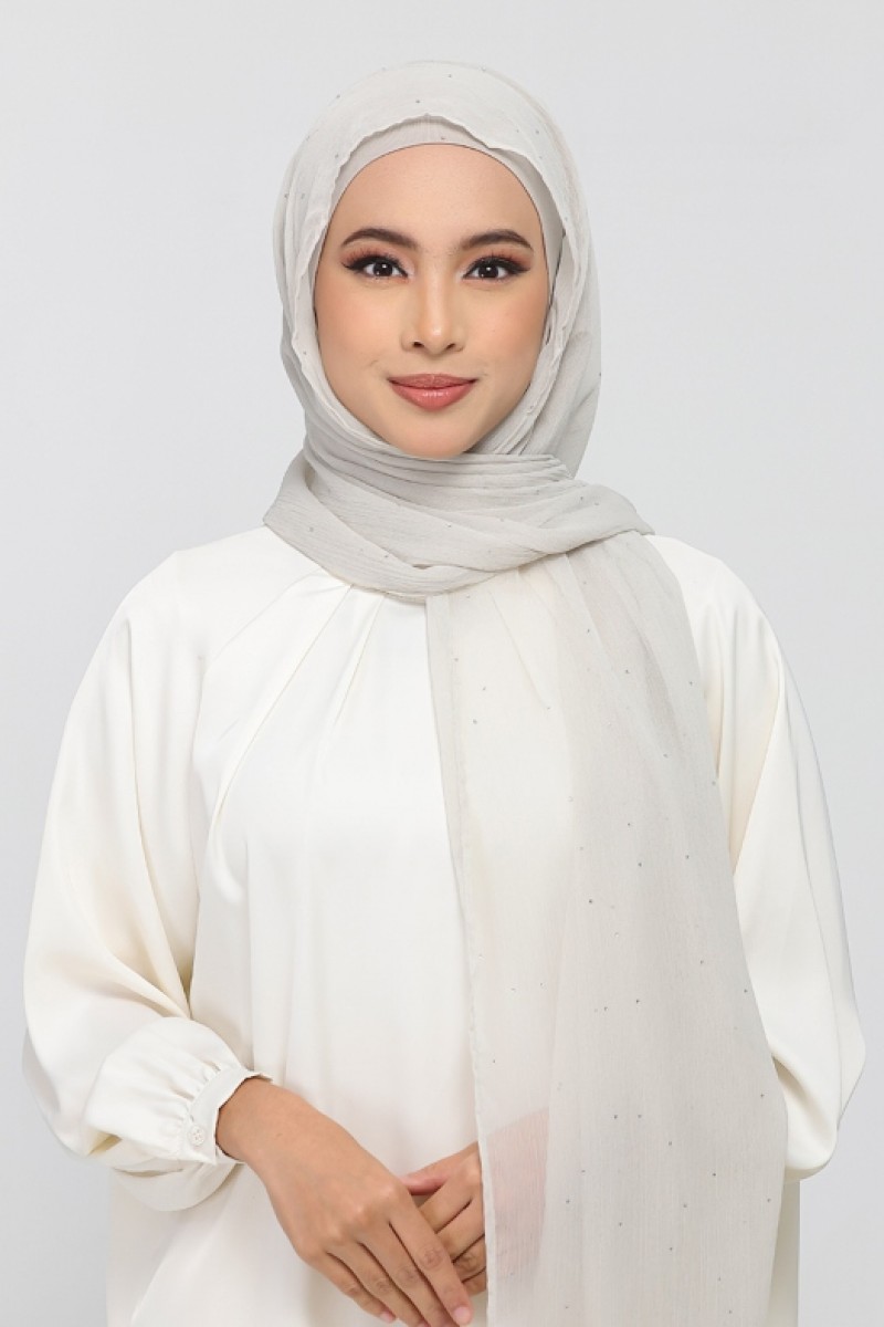 Stone - Plain Crinkled Chiffon Crystals