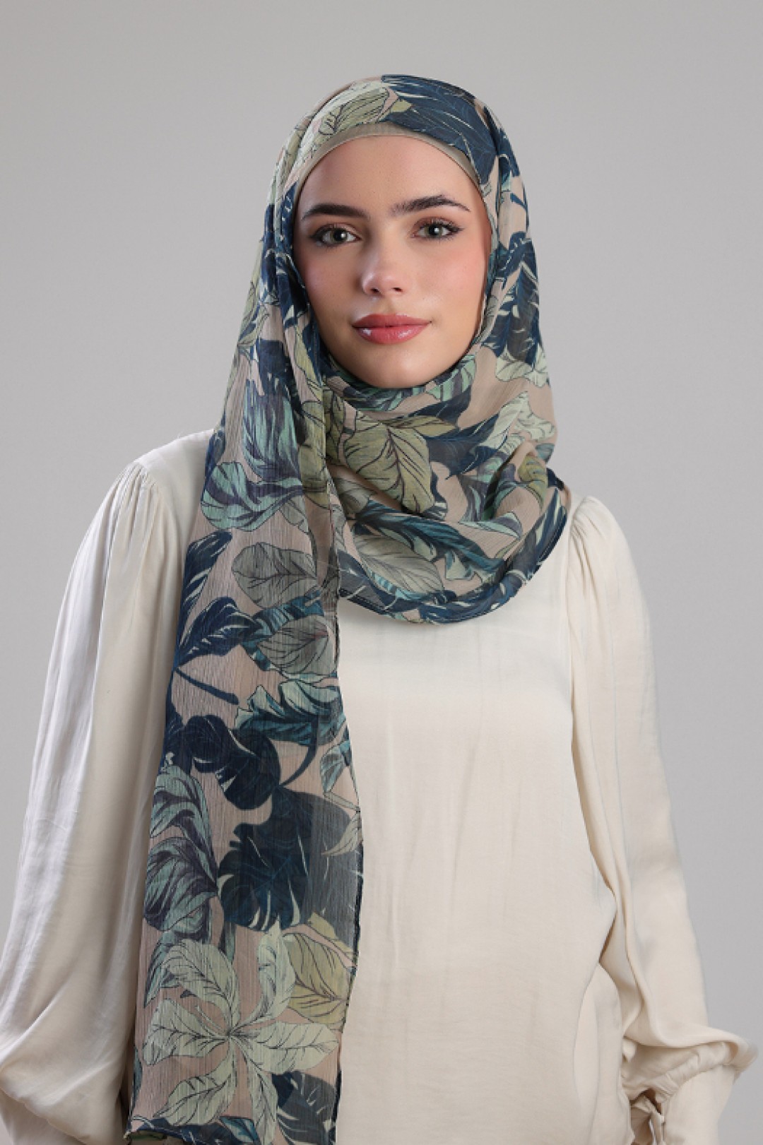 Savannah Greens - Printed Plus Crinkled Chiffon