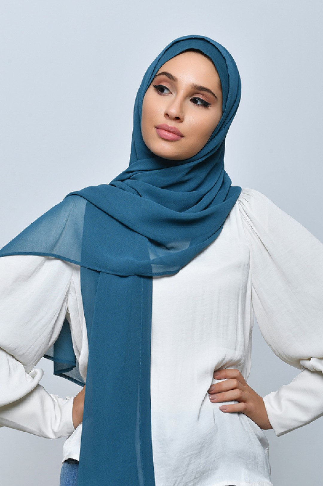 Sea - Plain Crepe Chiffon - Inner