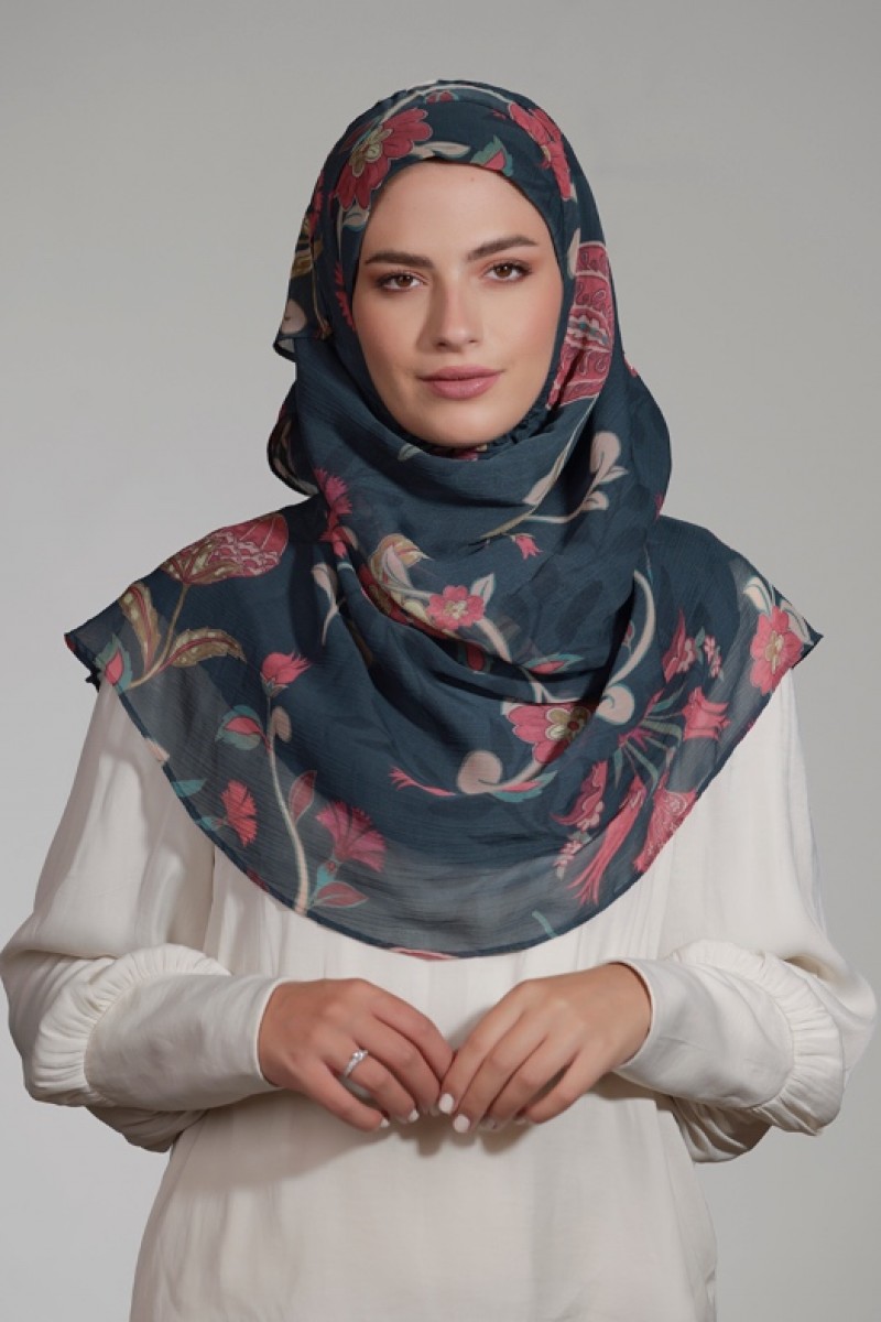 Turkish Delight - Printed Crinkled Chiffon - Face Mask