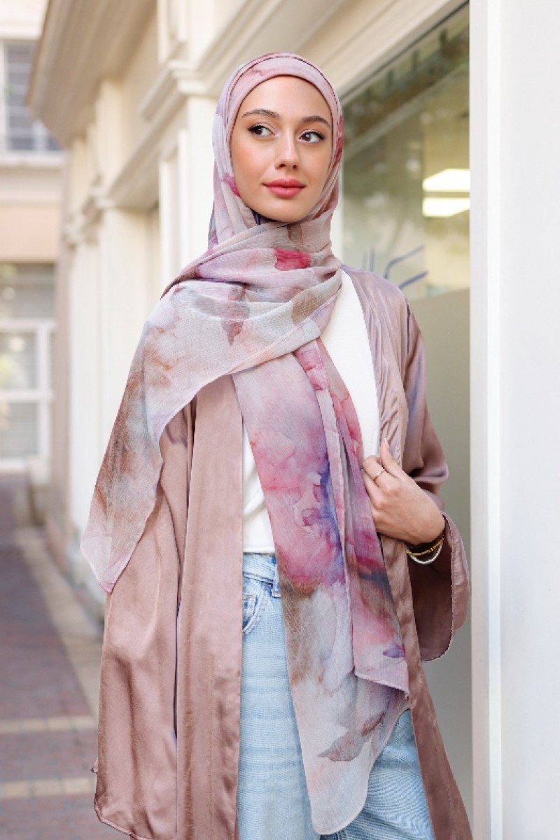 Rose Dusk - Printed Plus Crinkled Chiffon