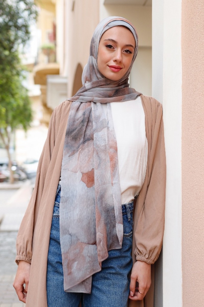 Golden Dew - Printed Plus Crinkled Chiffon