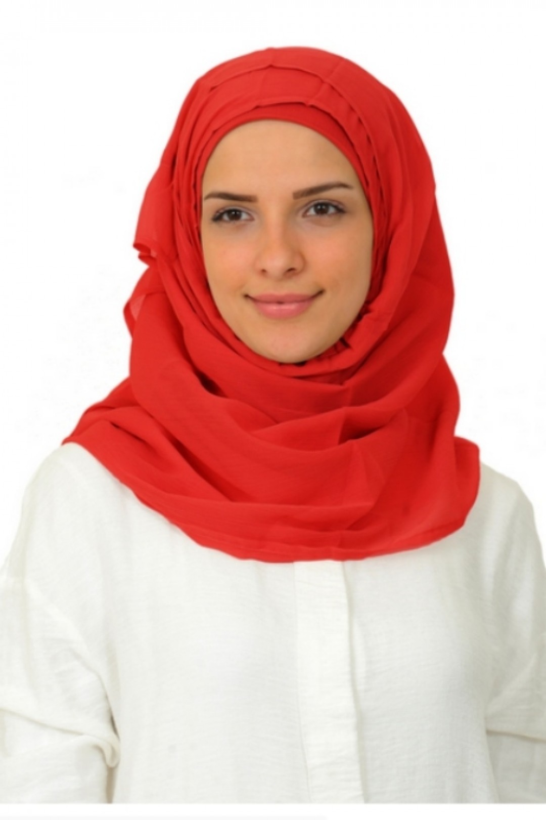 Red - Plain Chiffon - Chic Maxi
