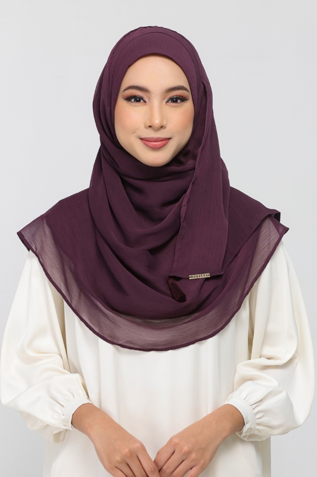 Aubergine - Plain Crinkled Chiffon