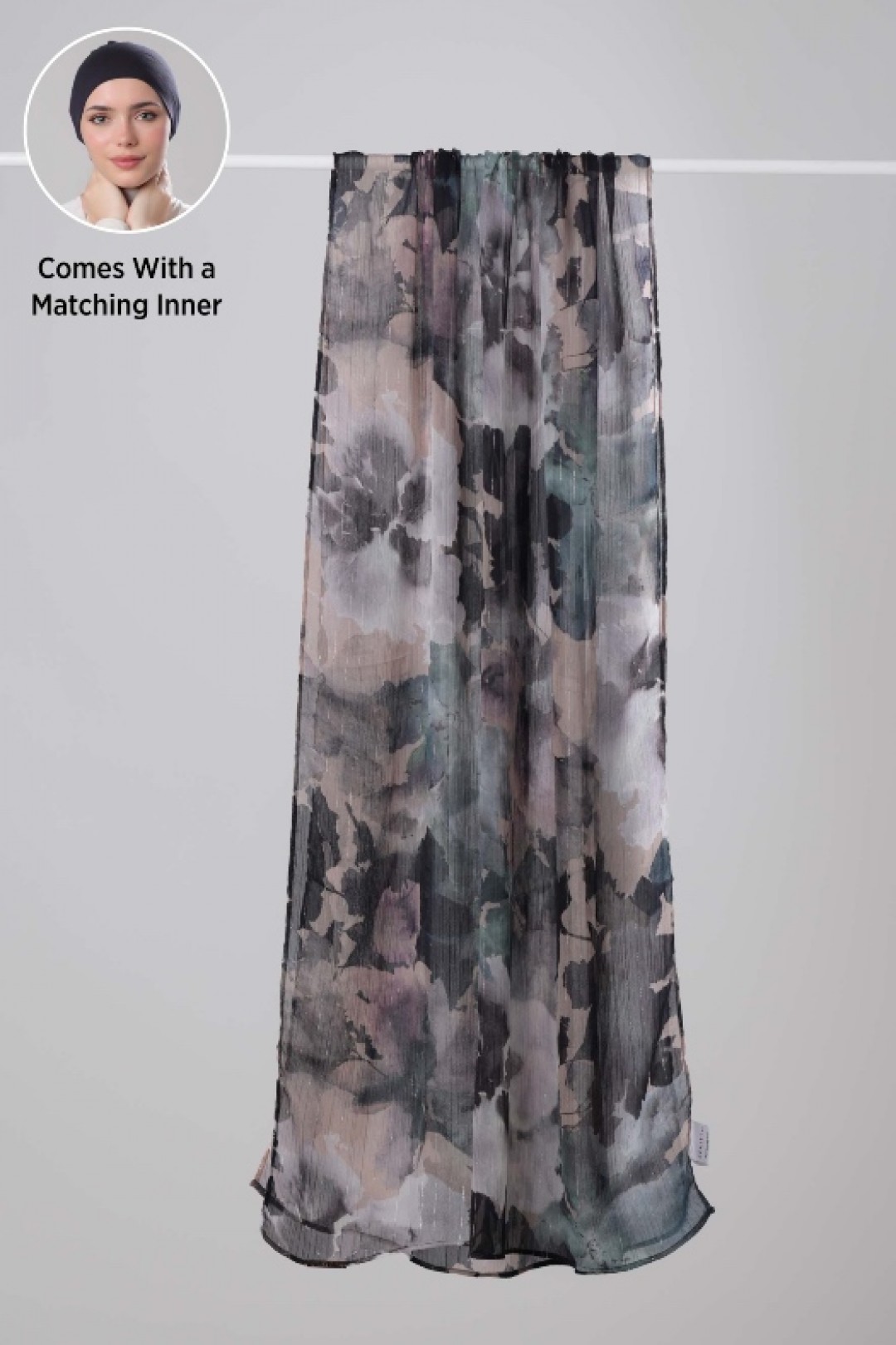 Dark Forest - Printed Crinkled Chiffon Lurex