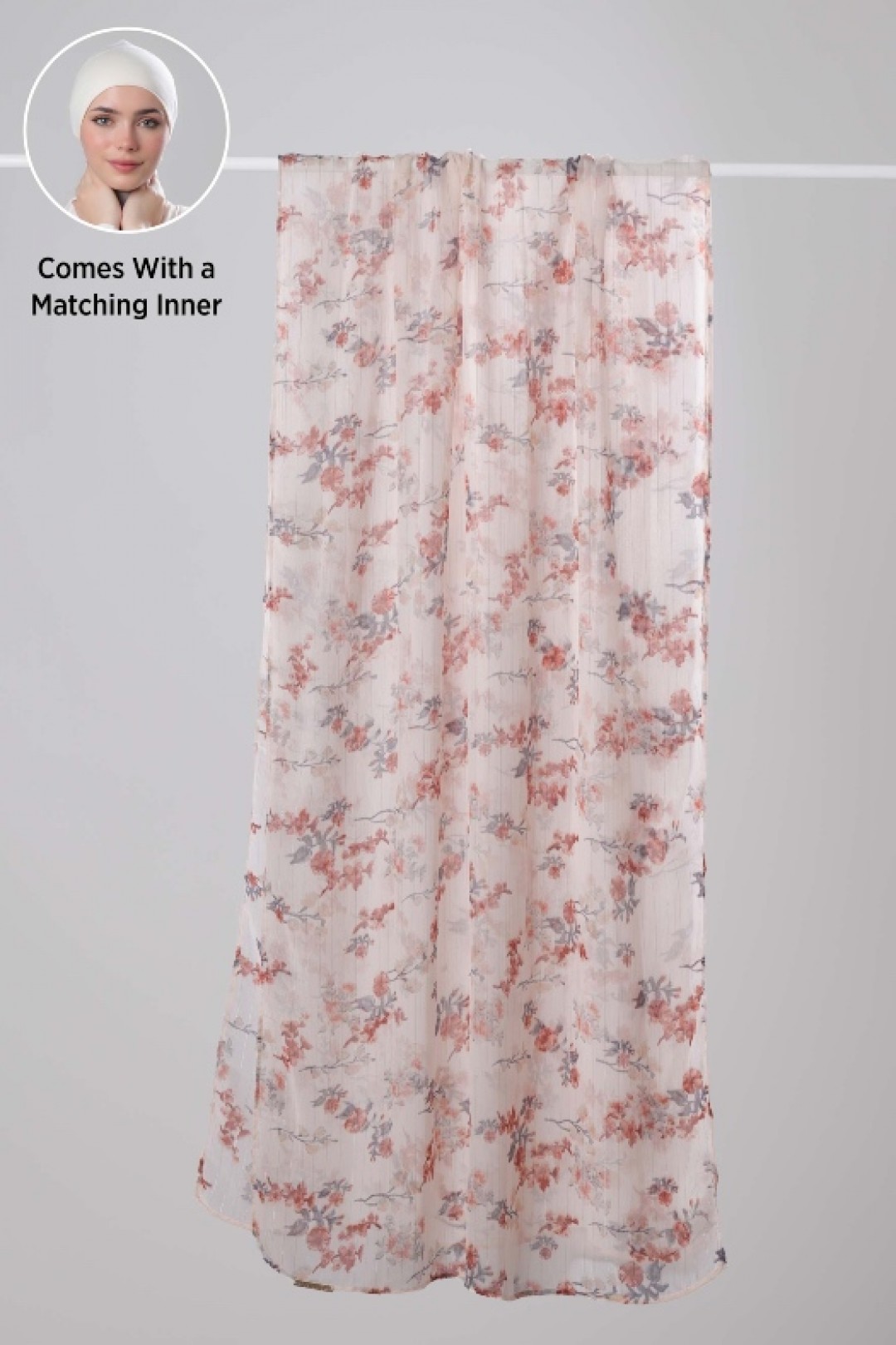 Cream Shimmer - Printed Crinkled Chiffon Lurex