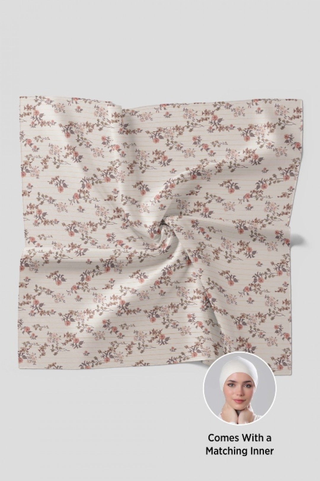 Cream Shimmer - Printed Crinkled Chiffon Lurex
