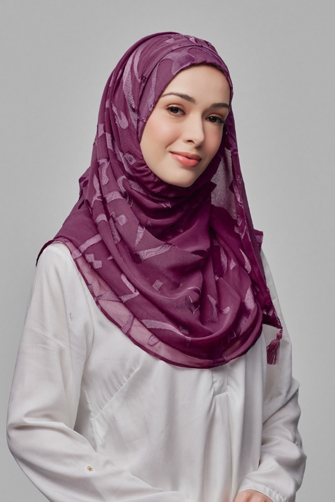Autograph Purple - Premium Plain Brasso Georgette