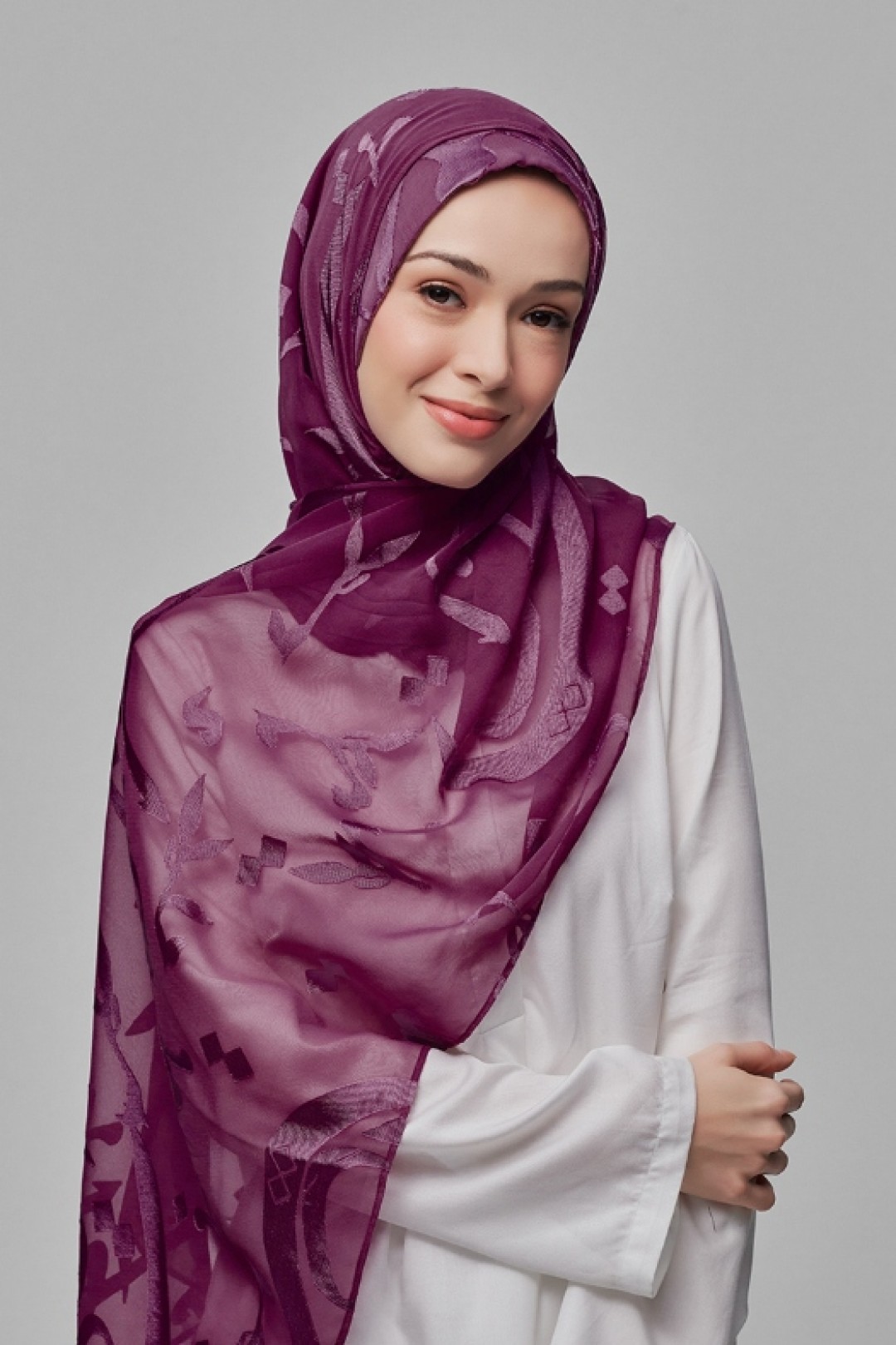 Autograph Purple - Premium Plain Brasso Georgette
