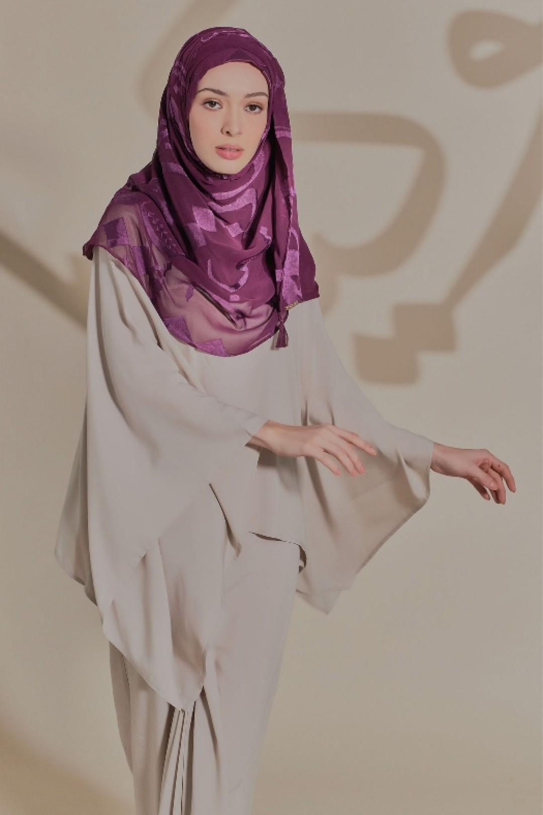 Autograph Purple - Premium Plain Brasso Georgette