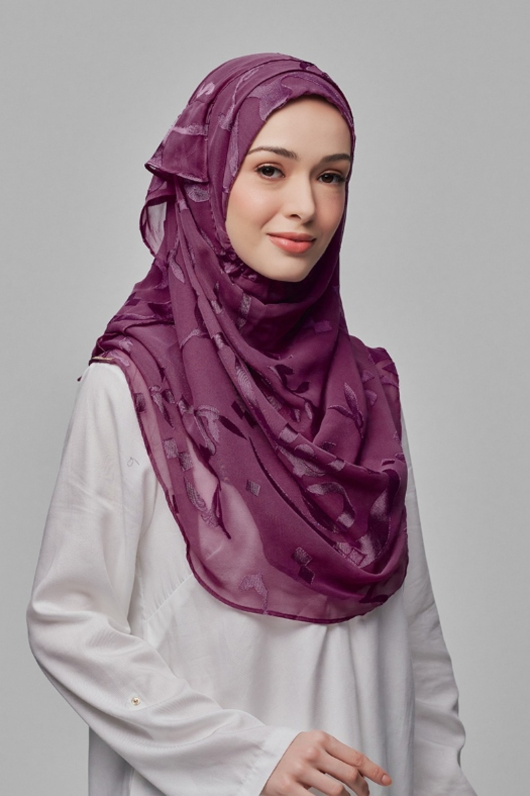 Autograph Purple - Premium Plain Brasso Georgette