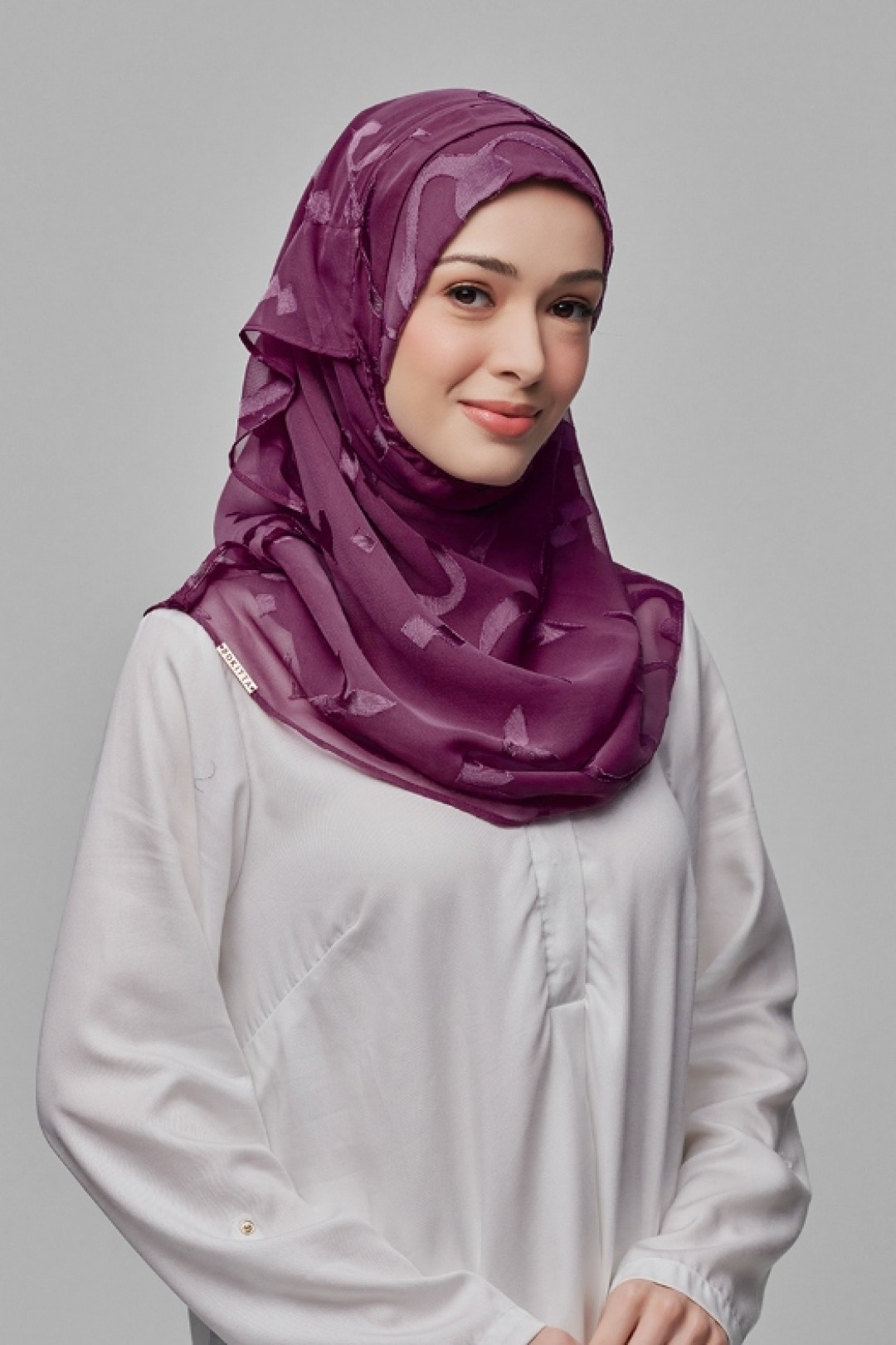 Autograph Purple - Premium Plain Brasso Georgette