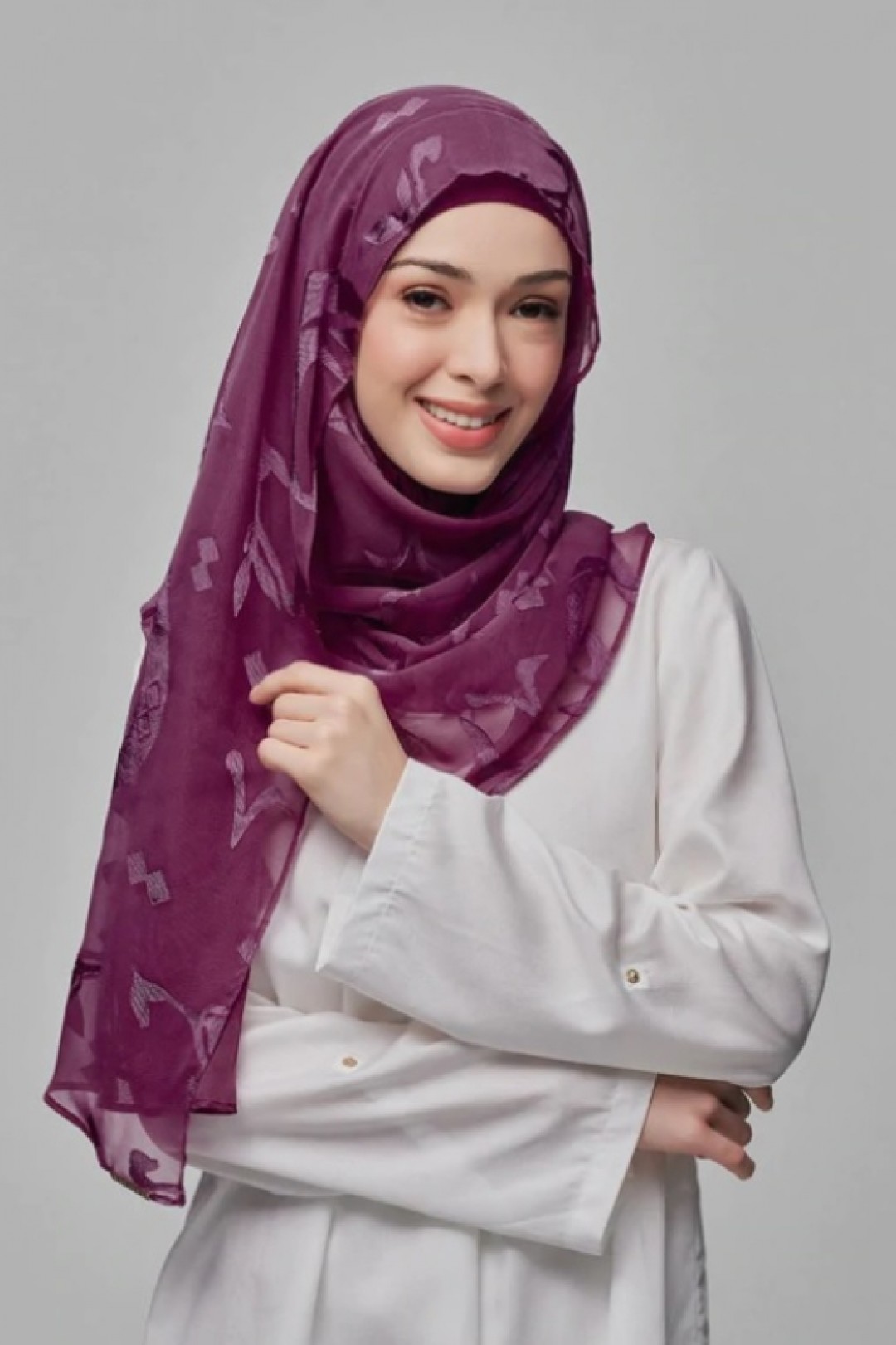 Autograph Purple - Premium Plain Brasso Georgette
