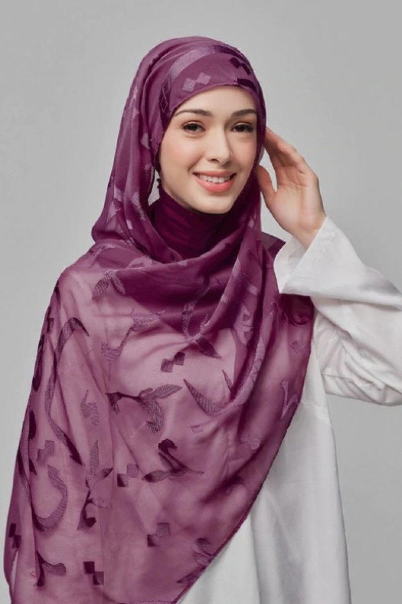 Autograph Purple - Premium Plain Brasso Georgette