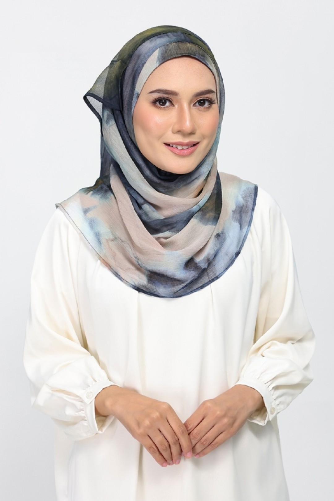Autumn Mist - Printed Plus Crinkled Chiffon