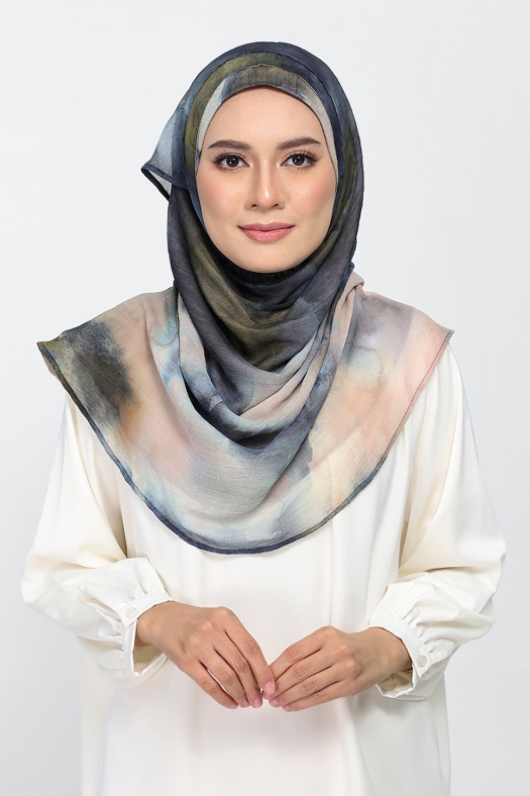 Autumn Mist - Printed Plus Crinkled Chiffon
